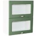 Corp superior vitrina 60 cu 2 usi orizontale Zebra MDF verde drept